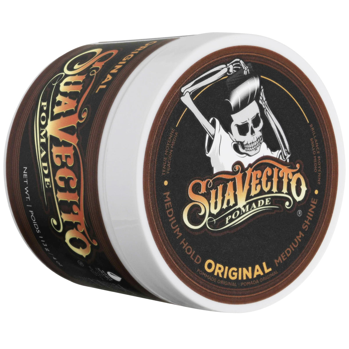 Suavecito Pomade Original in a bathroom setting