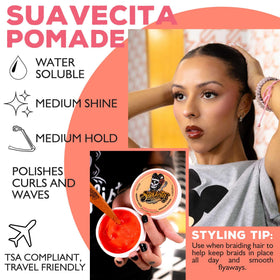 Suavecito Pomade Suavecita for Women 2.3 oz can in beauty setup