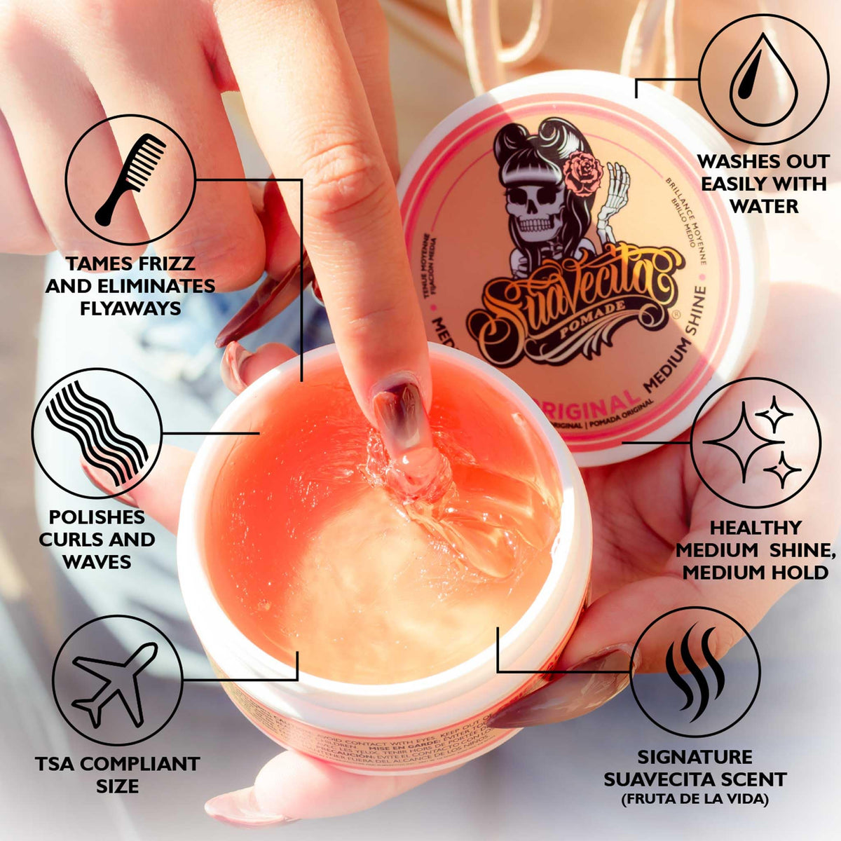 Suavecito Pomade Suavecita for Women 2.3 oz can side view