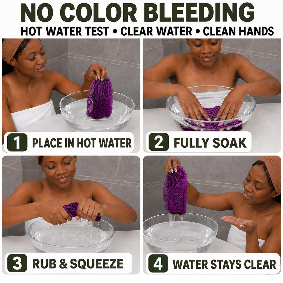 SubSahara 45-inch African Net Sponge in use during shower