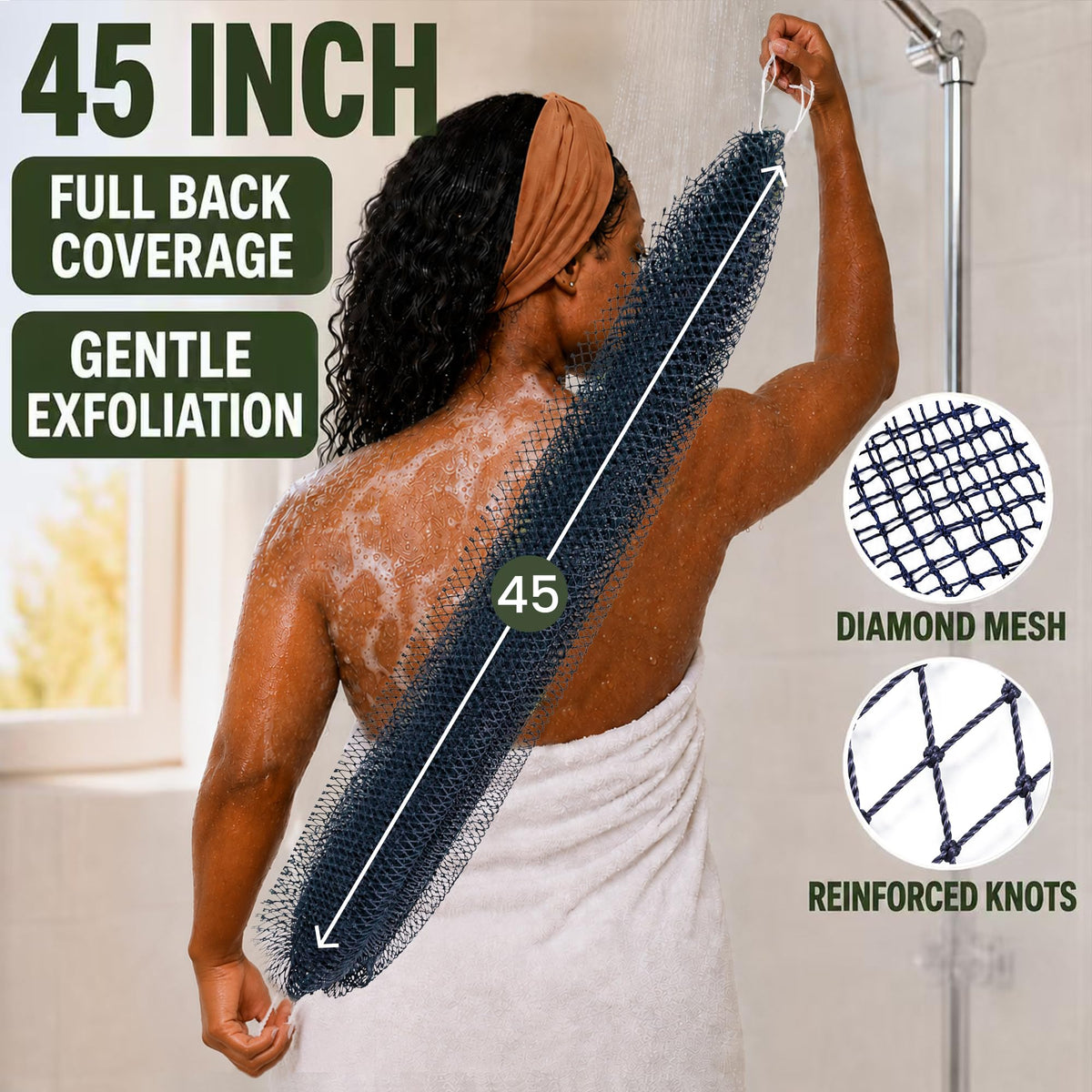 SubSahara 45-inch exfoliating sponge with knotted design