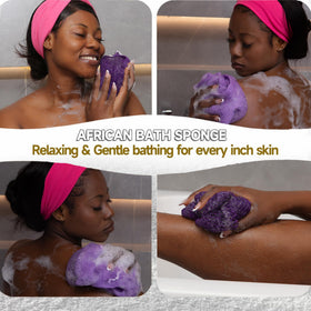 SubSahara African Net Sponge held in hand for exfoliation