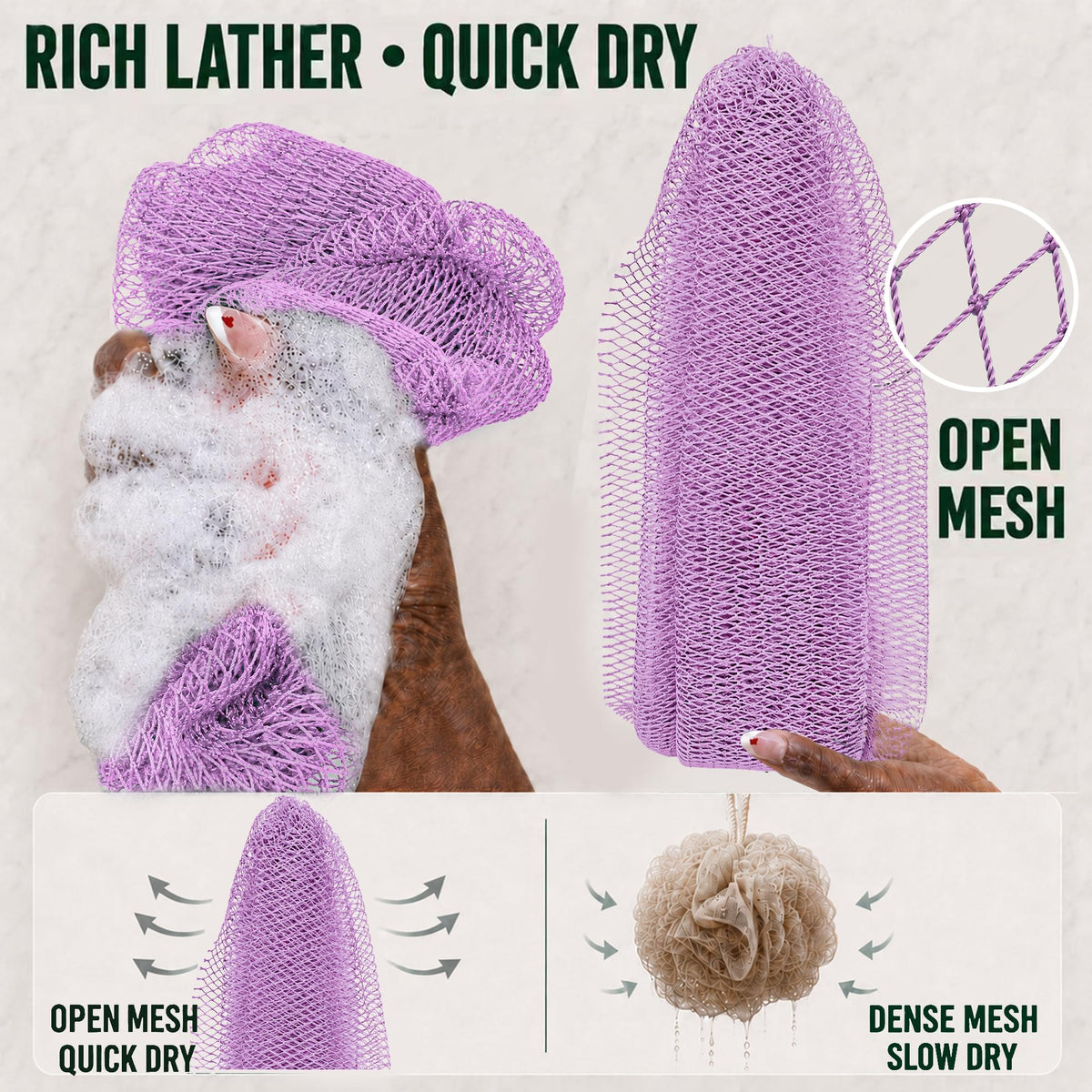 SubSahara African Net Sponge in use during a shower