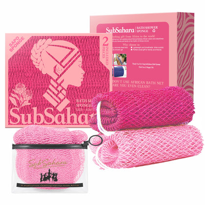 SubSahara Authentic African Net Sponge Dark Pink front view