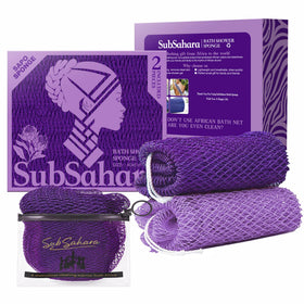 SubSahara Authentic African Net Sponge in deep purple and lavender purple