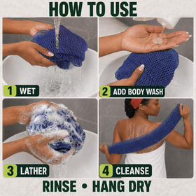 SubSahara Authentic African Net Sponge in shower setting