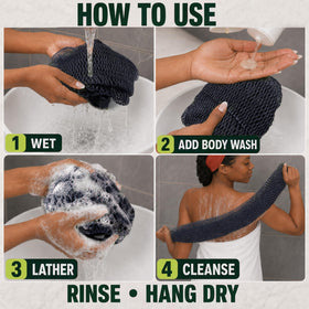 SubSahara Authentic African Net Sponge in use during a shower