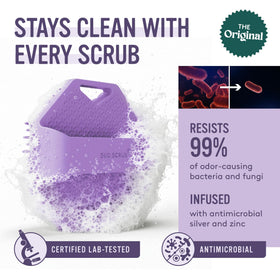 Sud Scrub Antimicrobial Silicone Body Scrubber showing flexible fins