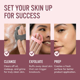 Sud Scrub Antimicrobial Silicone Face Scrubber in lifestyle setting