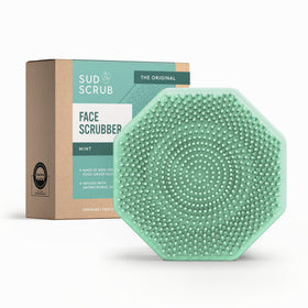 Sud Scrub Antimicrobial Silicone Face Scrubber in mint colour front view