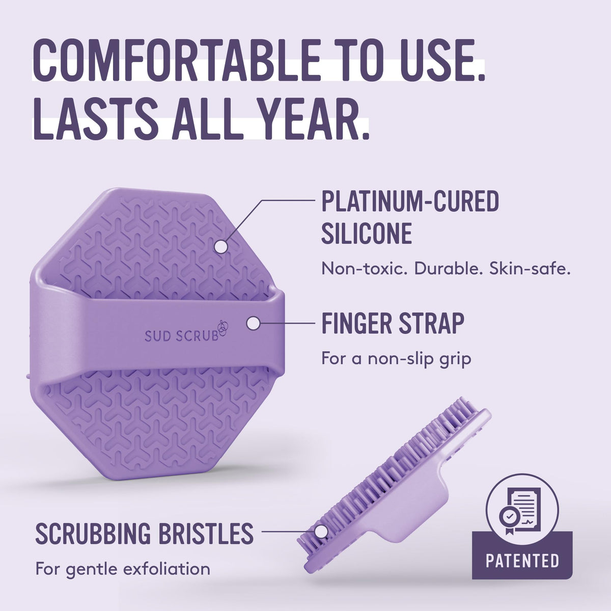 Sud Scrub Antimicrobial Silicone Face Scrubber packaging