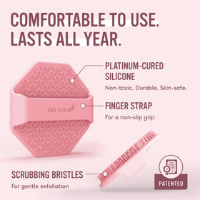 Sud Scrub Antimicrobial Silicone Face Scrubber with ergonomic grip
