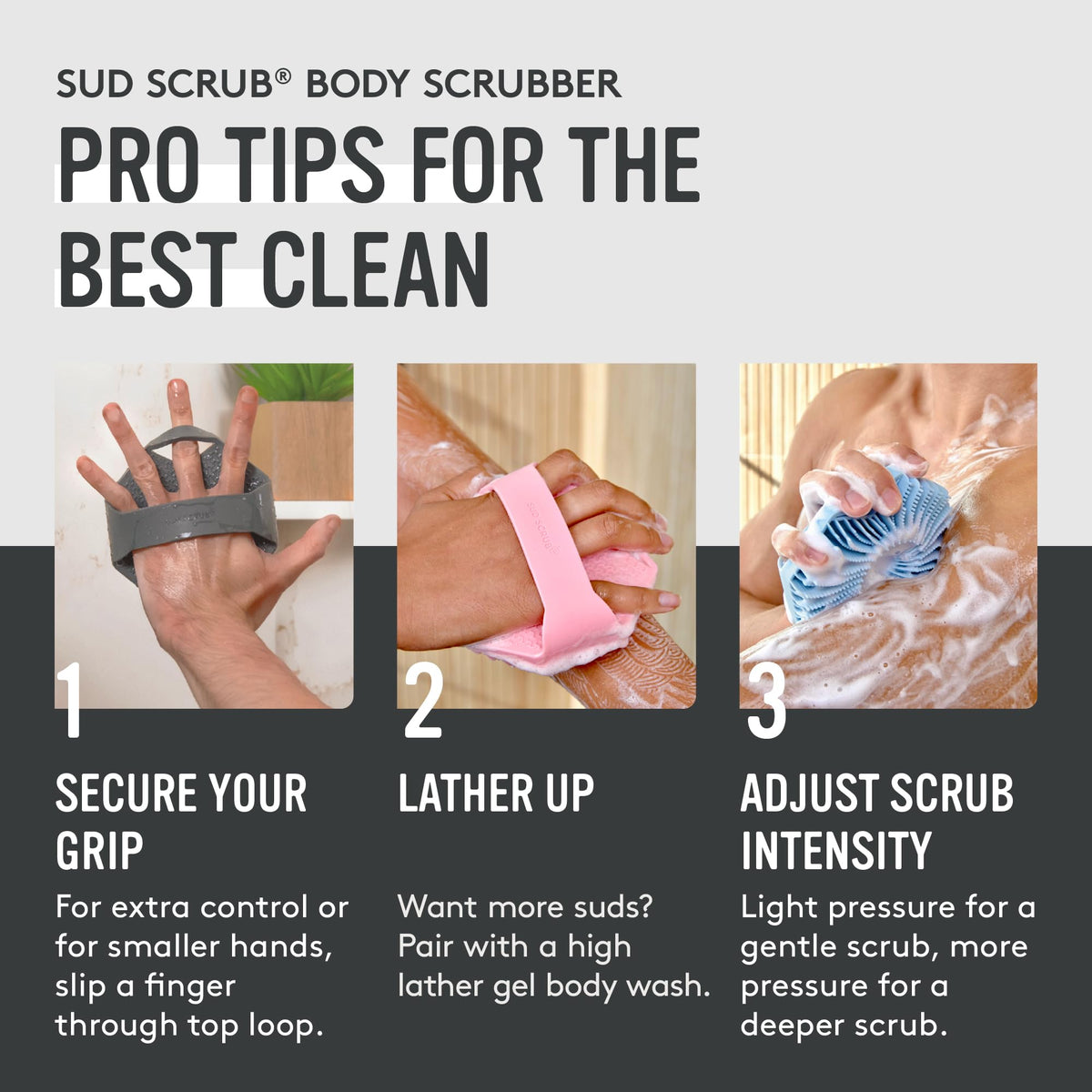 Sud Scrub displayed on a bathroom shelf