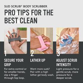 Sud Scrub displayed on a bathroom shelf