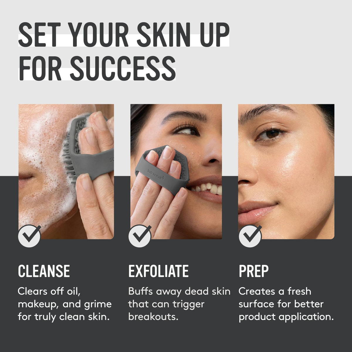 Sud Scrub face scrubber displayed with skincare products