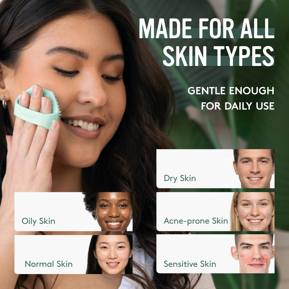 Sud Scrub silicone face scrubber showcasing eco-friendly materials