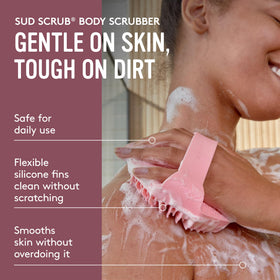 Sud Scrub silicone scrubber showing textured grip