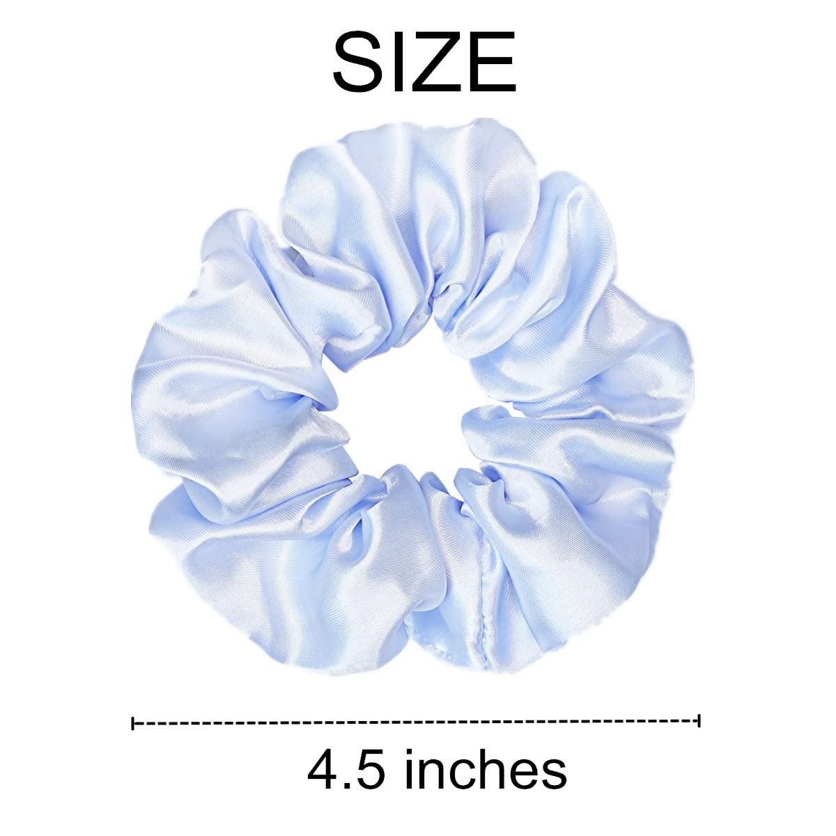 Sufermoe satin silk hair scrunchies displayed in a stylish arrangement