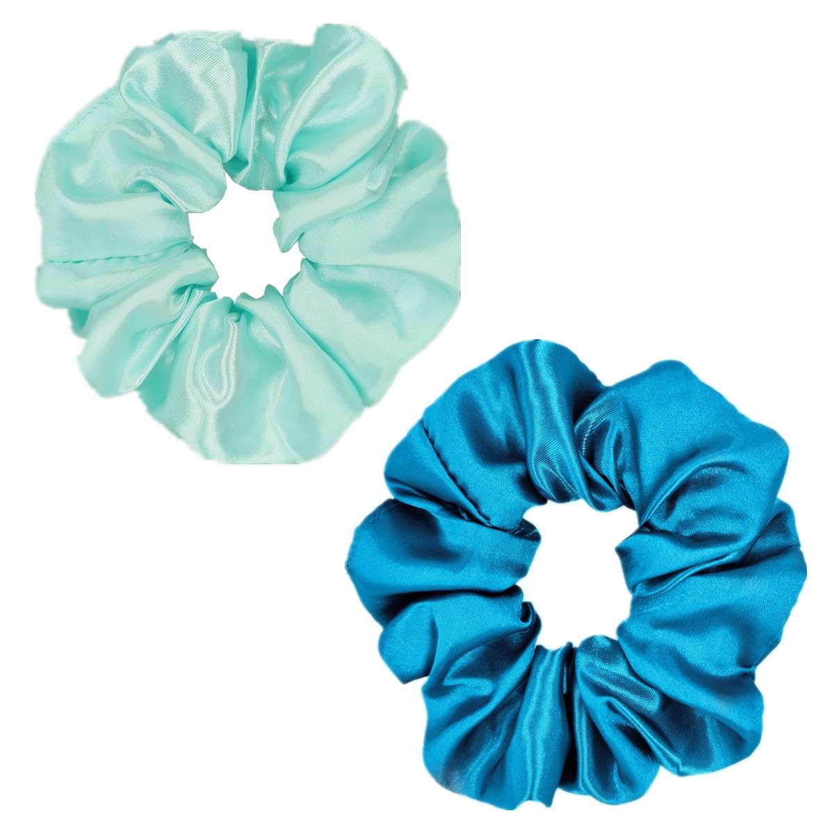 Sufermoe satin silk hair scrunchies in use during a yoga session
