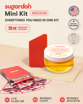SUGARDOH Sugar Waxing Kit reusable applicator and cloth strips