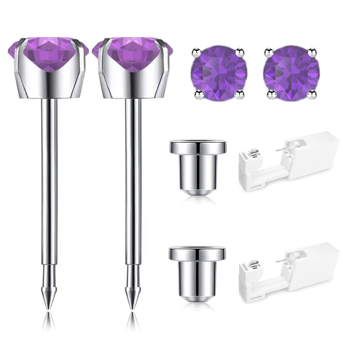 SugarTang Ear Piercing Kit front view with safety back