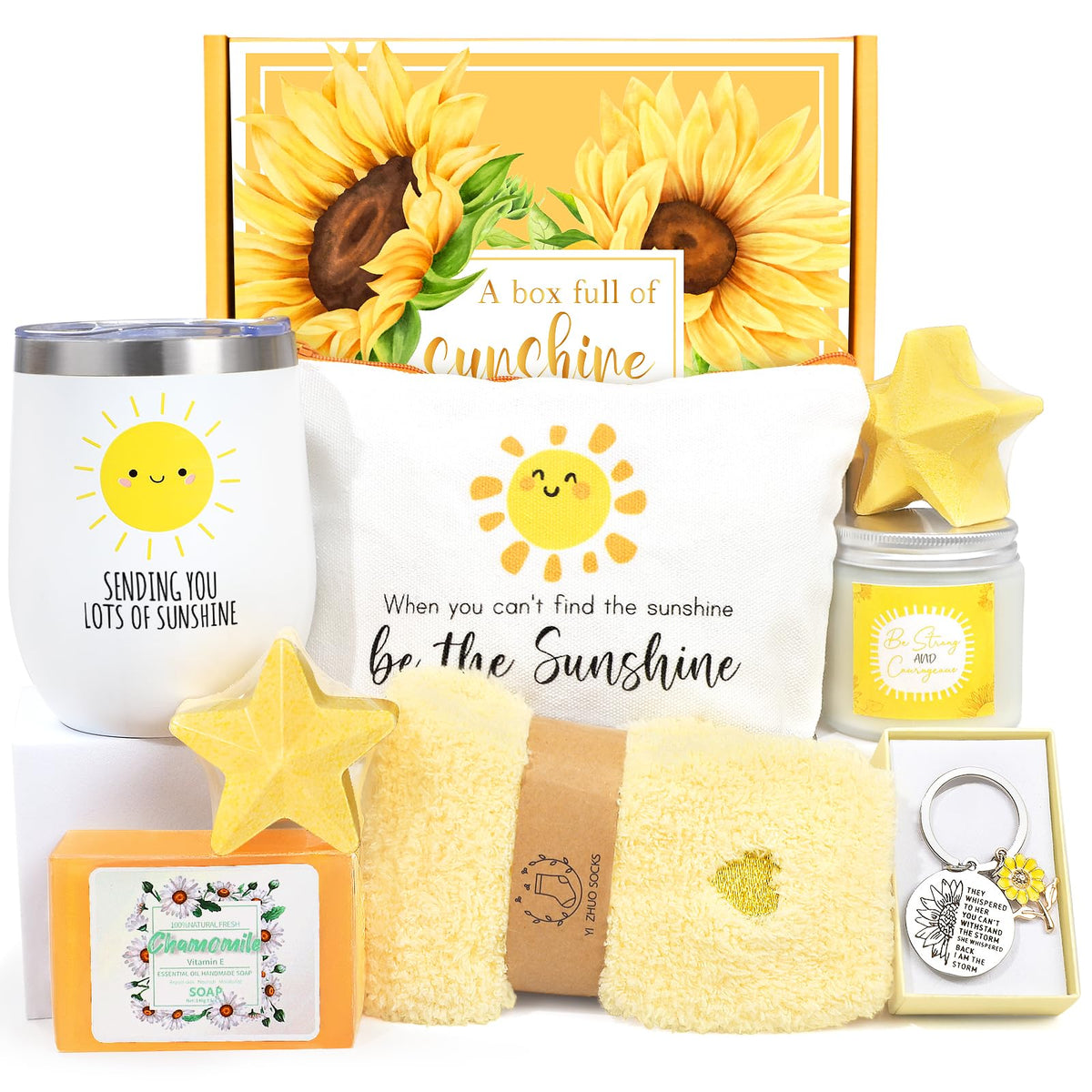 Suhctuptx Get Well Soon Gift Basket front view with contents displayed
