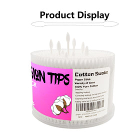 SUIZWMOU cotton swabs showing precision tip for makeup