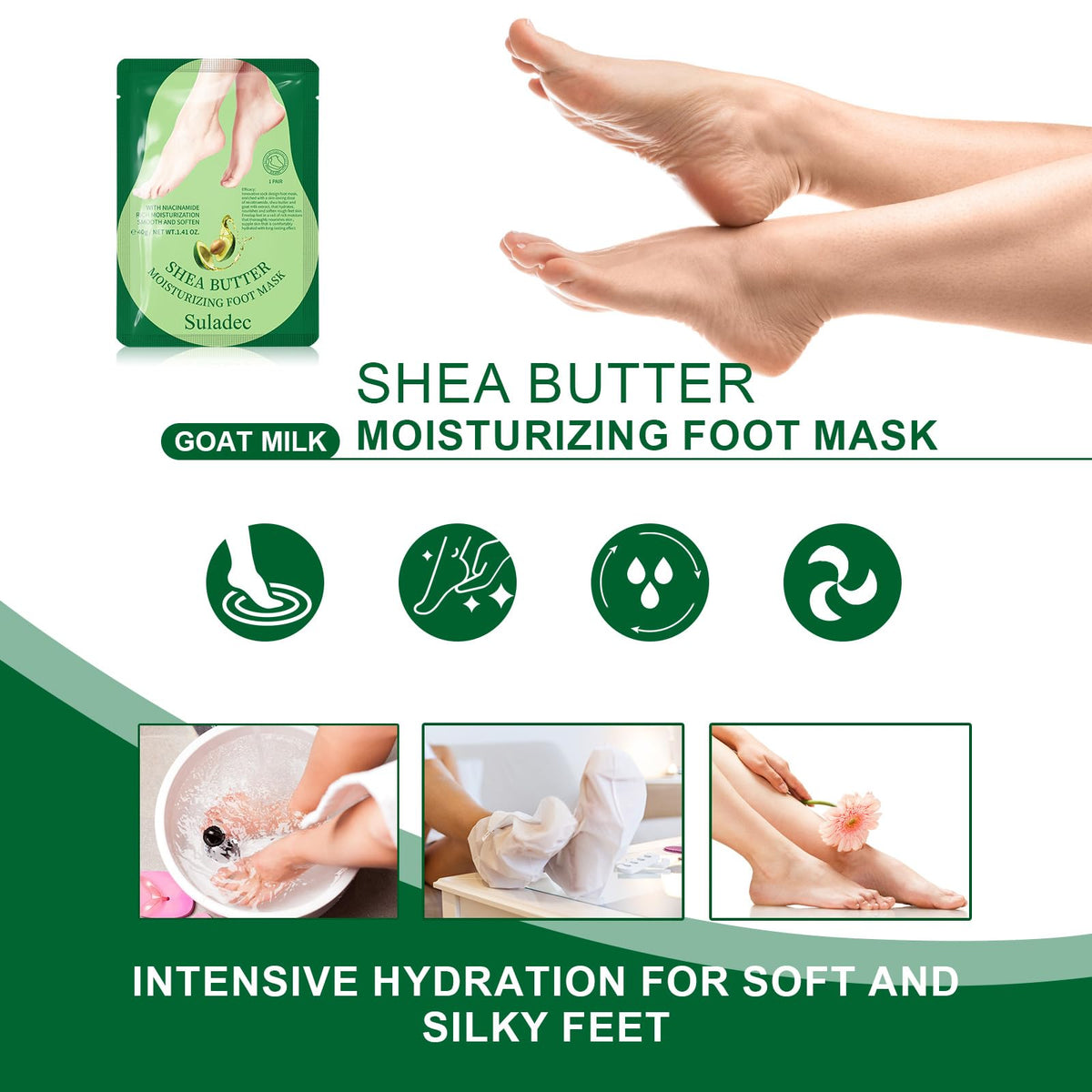SULADEC foot mask showing easy tear design