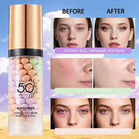 Sulily 3 In 1 Primer SPF 50+ application process on face