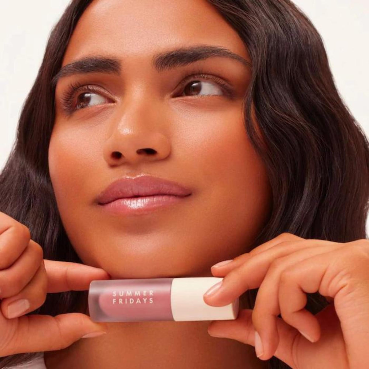Summer Fridays Dream Lip Oil packaging with soft mauve colour
