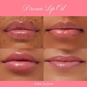 Summer Fridays Dream Lip Oil Pink Cloud texture on lips