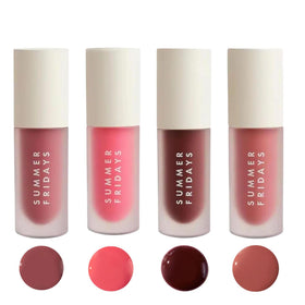 Summer Fridays Dream Lip Oil Set packaging with four shades