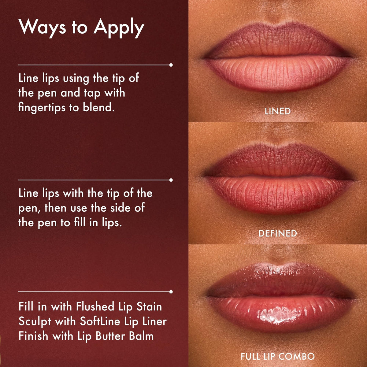 Summer Fridays Flushed Lip Stain Maple texture on lips