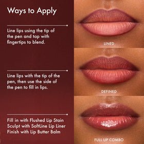 Summer Fridays Flushed Lip Stain Maple texture on lips