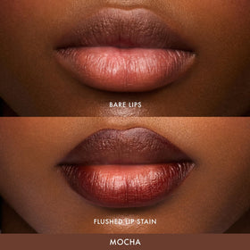 Summer Fridays Flushed Lip Stain Mocha applicator close-up