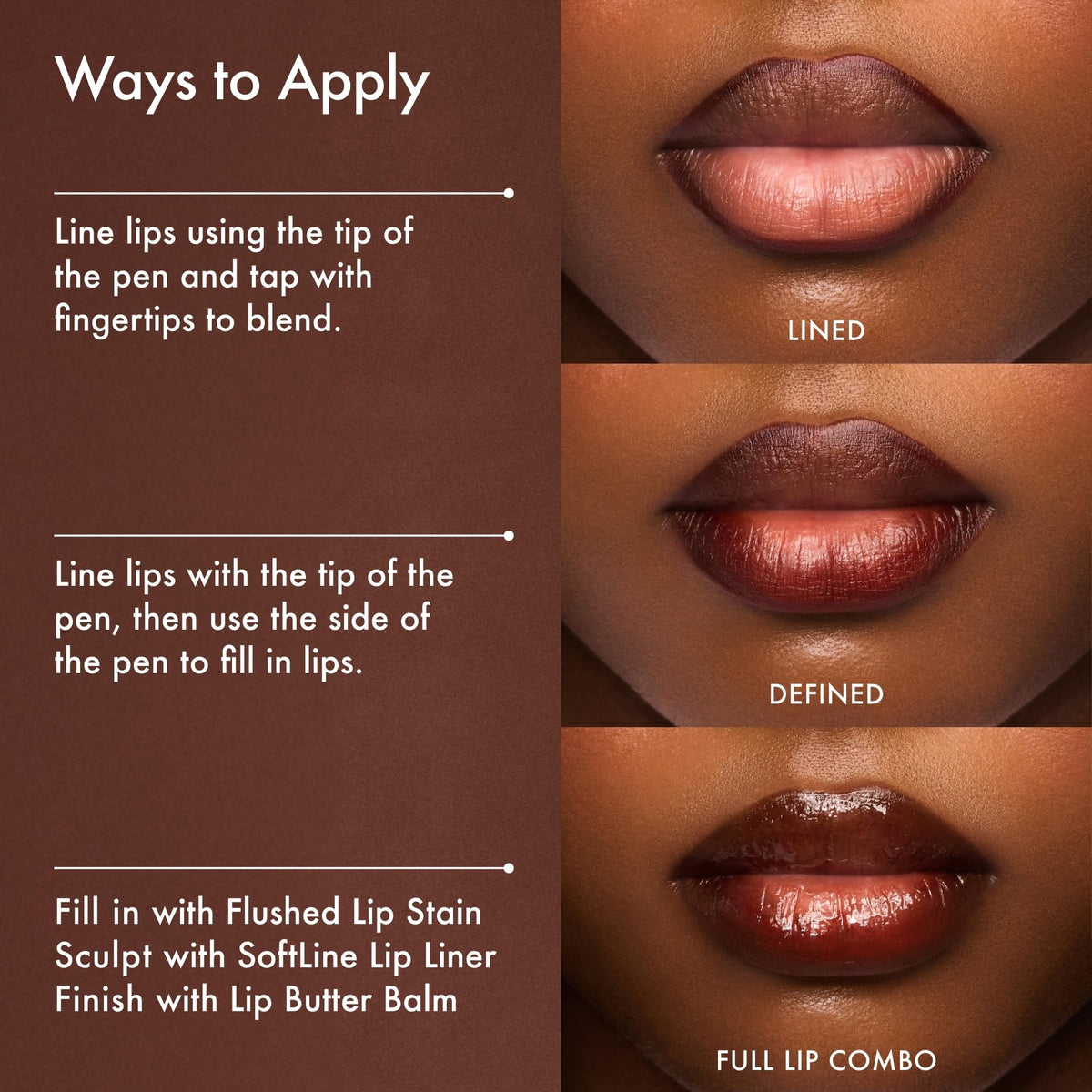 Summer Fridays Flushed Lip Stain Mocha on lips