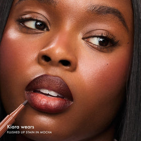 Summer Fridays Flushed Lip Stain Mocha swatch on skin