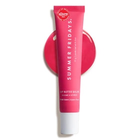 Summer Fridays Lip Butter Balm front view with pink packaging