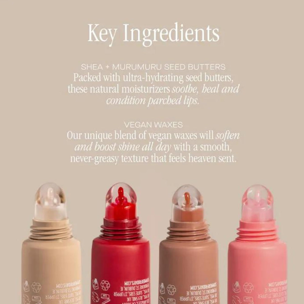 Summer Fridays Lip Butter Balm Set displayed with flowers