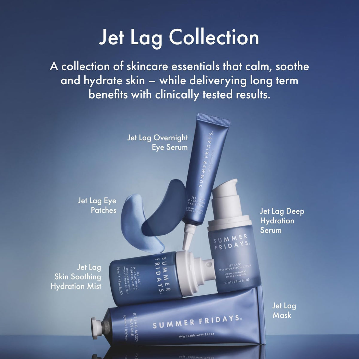 Summer Fridays Mini Jet Lag Mask on a vanity