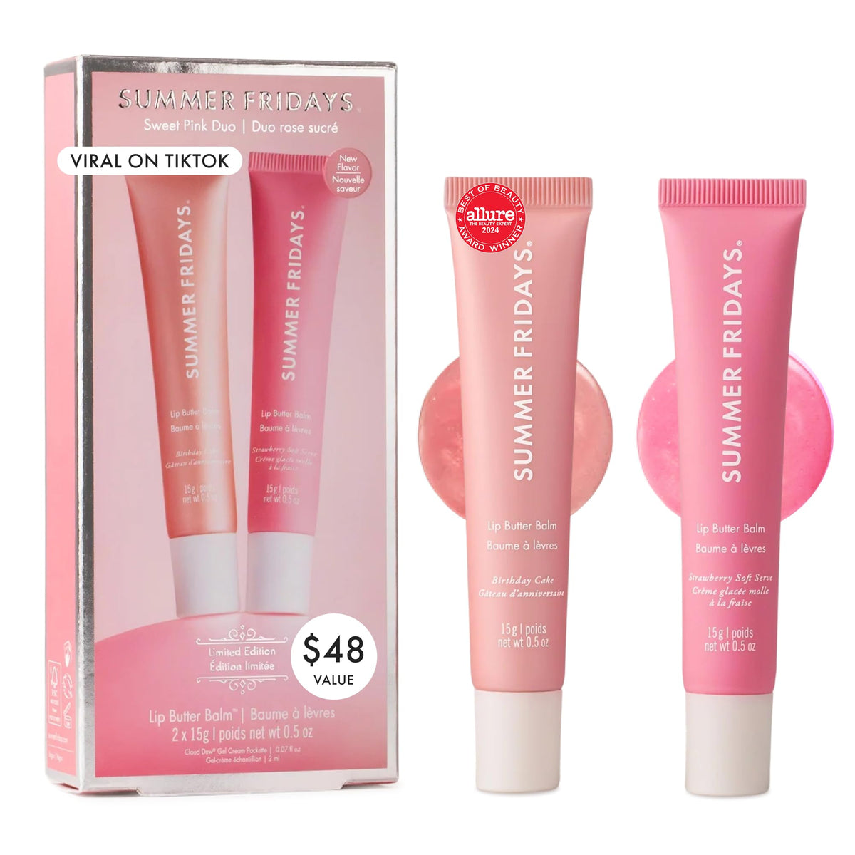 Summer Fridays Tinted Lip Butter Balm Duo Gift Set packaging front view