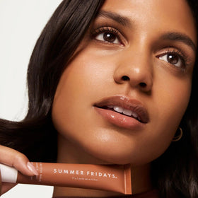 Summer Fridays Tinted Lip Butter Balm Iced Coffee on lips
