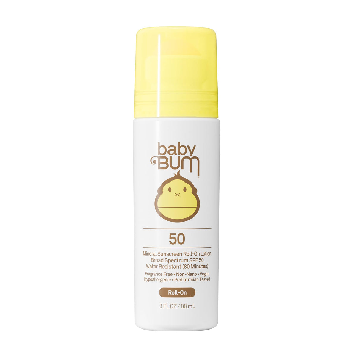 Sun Bum Baby Bum Mineral SPF 50 Roll-On Sunscreen 3 oz with packaging