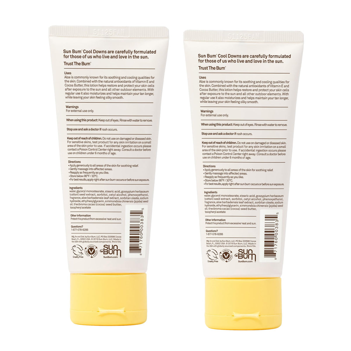 Sun Bum Cool Down Aloe Vera Lotion on a beach setting