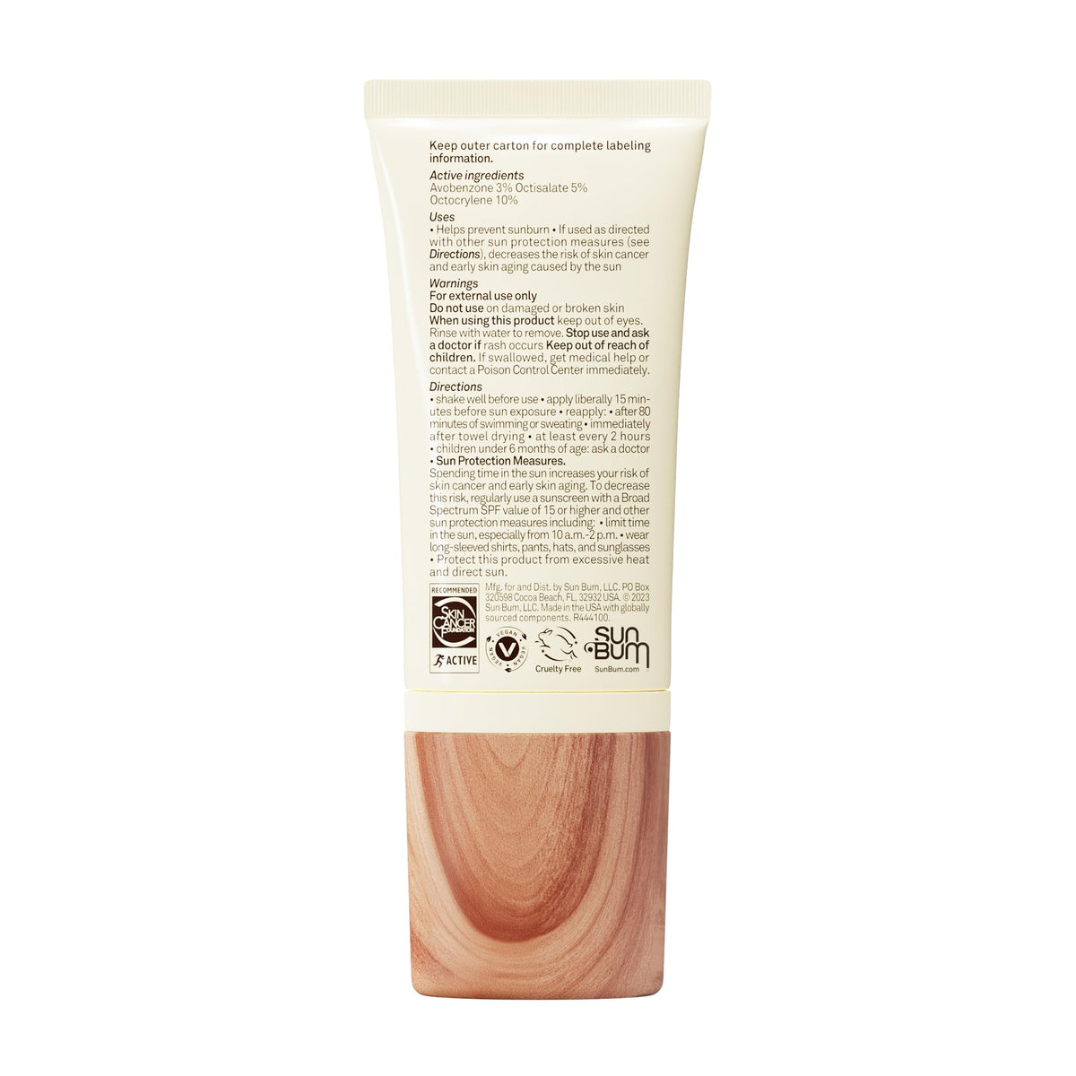 Sun Bum Daily Glow Tinted Face Sunscreen Lotion texture on hand