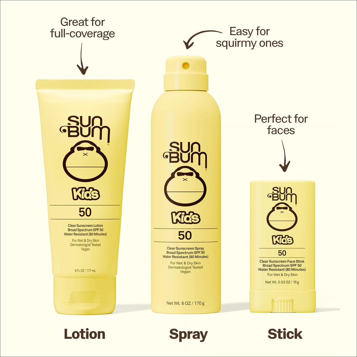 Sun Bum Kids SPF 50 Clear Sunscreen Face Stick packaging
