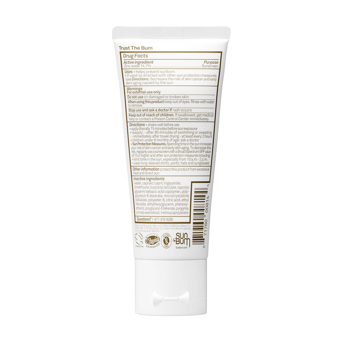 Sun Bum Mineral SPF 30 Sunscreen Body Lotion 3 oz packaging close-up