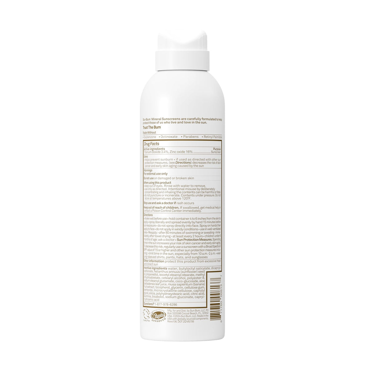 Sun Bum Mineral SPF 50 Sunscreen Body Spray 6 oz packaging
