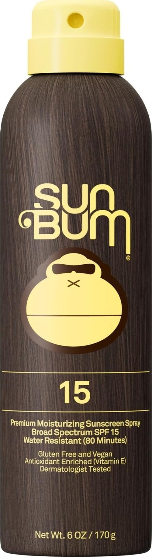 Sun Bum Original SPF 15 Sunscreen Body Spray 6 oz front view