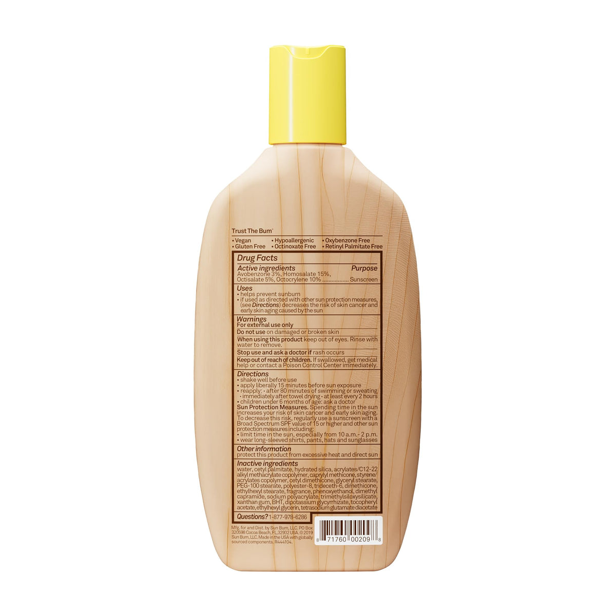 Sun Bum Original SPF 70 Sunscreen Body Lotion 8 oz packaging close-up